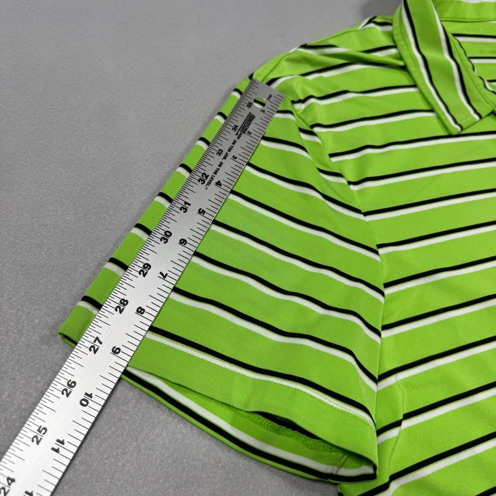 Polo Ralph Lauren Mens XL Lime Green Striped Performance Golf Polo Shirt